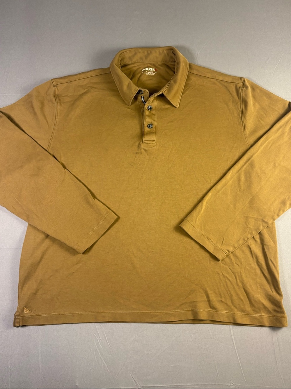 UNTUCKit Men’s Long Sleeve Polo Shirt - Khaki Color Size XL - Picture 1 of 7